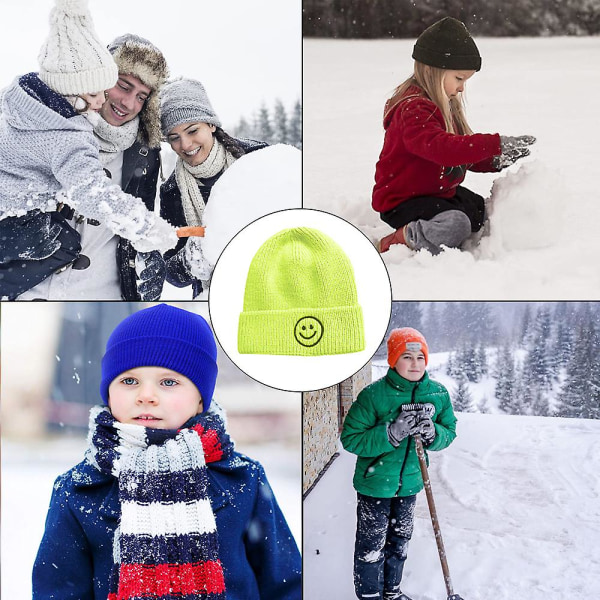 Baby Candy Color Børns Smiley Face Varm Hat Aldre 0-3 Style1 style2