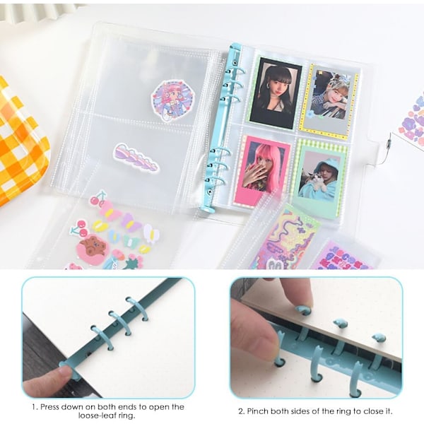A5 Ringbind, 2-pak A5 gennemsigtig vandtæt PVC-bind, 6-rings blød notesbogsbind løsbladsbind, genopfyldelig notesbog rund ringbind