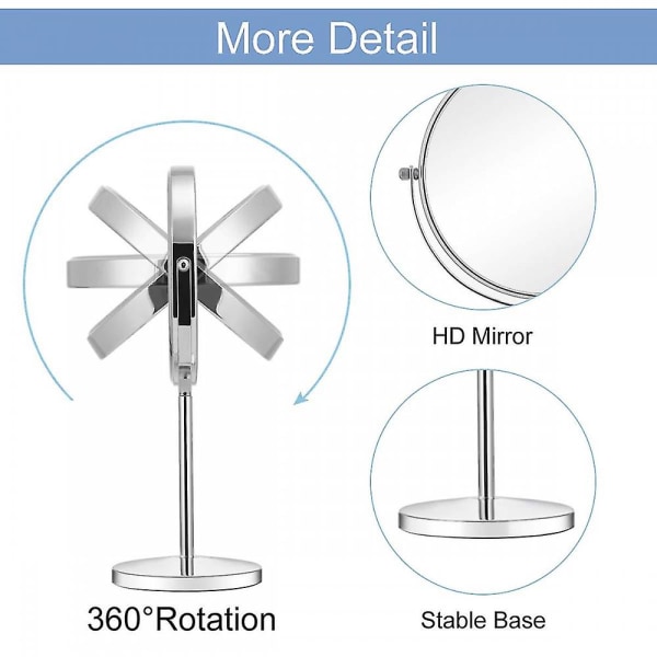 360 asteen kääntyvä suurennuspeili, peili jalustalla