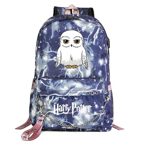 Harry Potter -sarjakuvakoulureppu - muodikas, suurikapasiteettinen teinien reppu pojille ja tytöille; Ihanteellinen matkustamiseen, opiskelijoille; Casual Mochilas 4