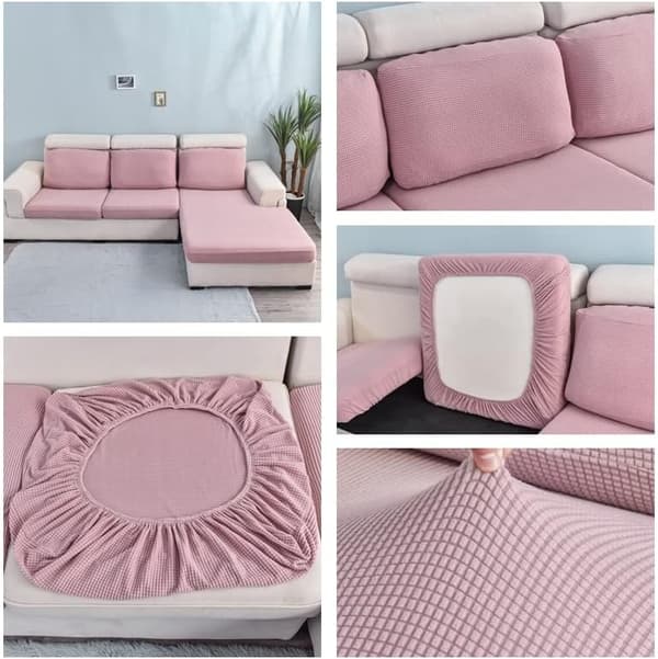 Stretch Sofföverdrag L-form, Sofföverdrag Stretch Soffkudde Skyddsöverdrag Pink