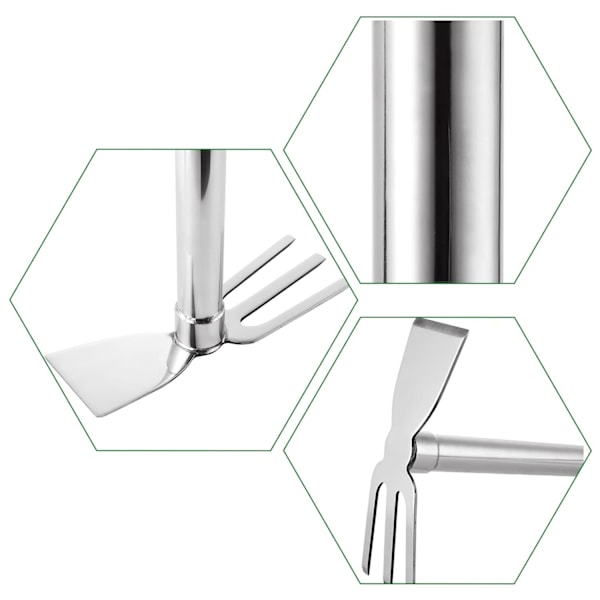2 stk hagearbeid redskaper, 2 i 1 hagearbeid hakke og rive og 2 i 1 spade og hakke Hoe and rake