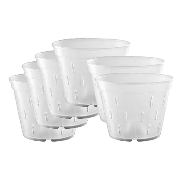 5 stk. 5 tommer plast orkidé blomsterpot transparent orkidé