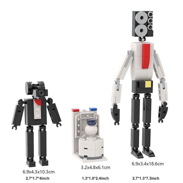 Skibidi toalettbyggstenar, heta videokaraktärer Skibidi toalett spel samlarmodell actionfigur leksaker presenter A 3Pcs