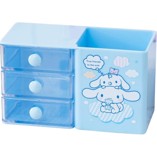 Anime Desktop Cinnamoroll Skrivebordstilbehør Beholder Penneholder for Skrivebord Søt Blyantkopp Pot Sminkepenselholder Miniboks Cinnamoroll