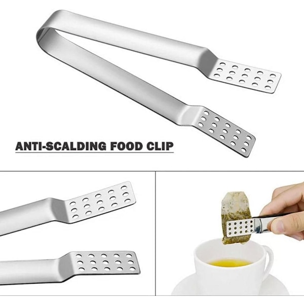 Royal Cuisine Teposeklemmer i rustfrit stål, Teposeholder i rustfrit stål, Teposeklemme, Teske, Tesil, Klemme til isterninger, Teposer