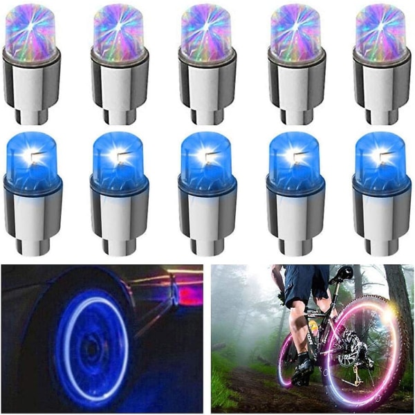 20 stk Led hjullys Blinklys Dækventilhættelampe til billastbiler Motorcykelcykel (20 stk blandet) BlueMulticolor