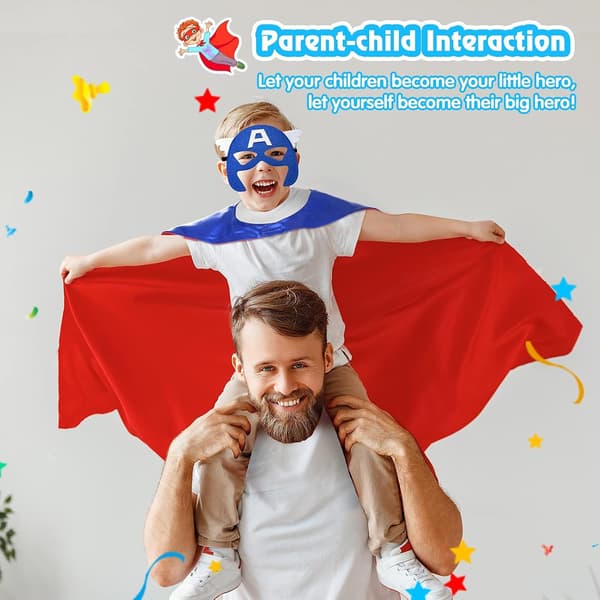 Superhelt-kapper utkledningskostyme for barn, leker og perfekte gaver til gutter og jenter Kids 6 Pcs