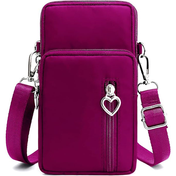 Kvinder Cross Body Telefon Taske Damer Over Shoulder Tasker 3 Lag Mobiltelefon Taske Pung Nylon Tegnebog til Kvinder Håndtasker