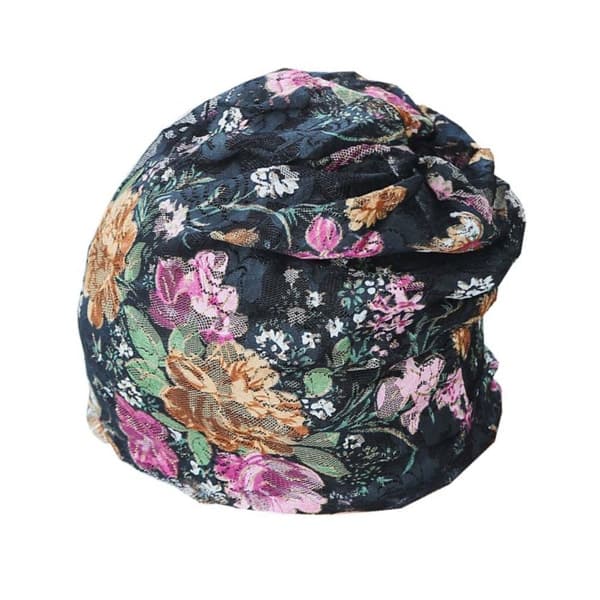 3-pack blommig spetsmössa, chemo beanie-hattar för kvinnor