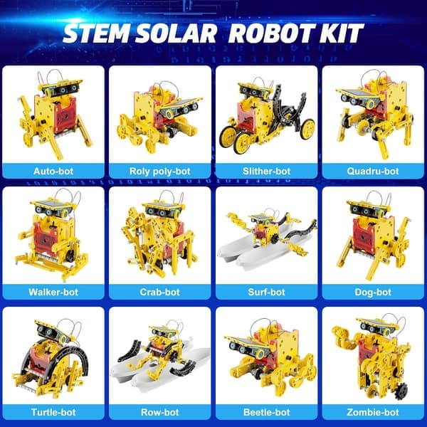 Solarrobot-sæt, robotlegetøj til drenge 7-12 år, drengegave 7-12 år, legetøj til drenge 7 8 9 10 11 12 år, konstruktioner PL A