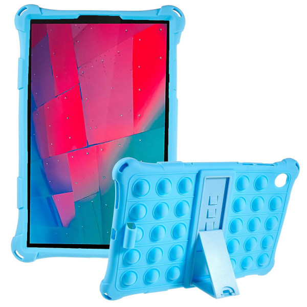 Til Lenovo Tab M10 Hd Gen 2 Tb-x306x Push Fidget Sensory Toy Tablet-etui Bubble Pop Stødsikkert dæksel med Pc Kickstand Baby Blue