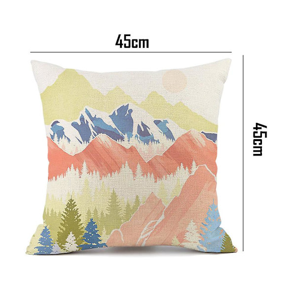 Maisemamaalauksen, auringon ja kuun tyynynpäällinen Style1 45*45cm 45*45cm style1