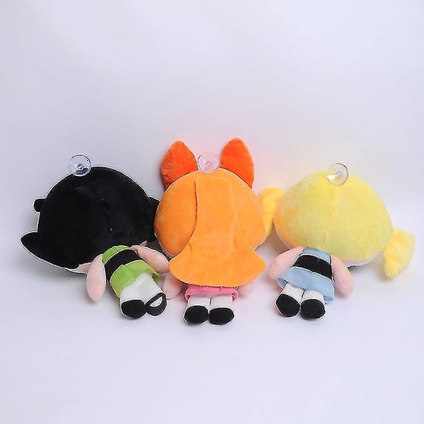 Nya 3-pack 20cm Cartoon Anime Powerpuff Girls Plyschleksaker Söta Blossom Buttercup Bubbles Fyllda Plyschdockor Presenter För Barn [xh]