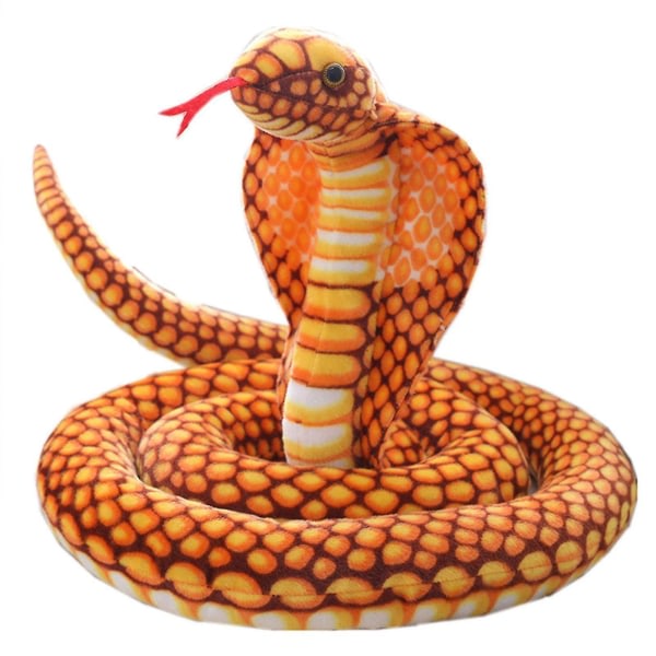 2,4 m Cobra Plysch Leksakssnok Cobra Orm Plysch Leksak Stor Kung Cobra Plysch Leksak Orm[HK] Rose edited