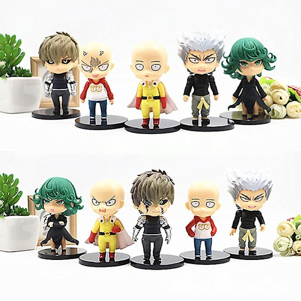 5 stk. Anim One Punch Man Figur Saitama Actionfigur Samleobjekt Legetøjsgaver Pattern 2(5pcs) Multicolor