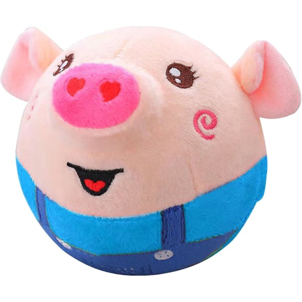 Aktiivinen liikkuva lemmikkieläinten pehmolelu, sian pehmolelu, puhuva laulava liikkuva pehmeä pehmolelu, koiran koulutuspallo lemmikin purentakestävä lelu Smiling blue pig