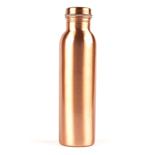 Kobbervandflaske - håndlavet flaske lavet af 100 % kobber, der er kompatibel med ayurvediske sundhedsmæssige fordele Kropssind - Glat kobber