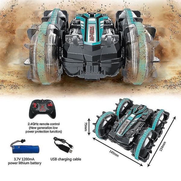 Remote Control Car 2.4g Amphibious Stunt Rc Car Double Sided Tumbling Driving Children's Electric Toys For Boy