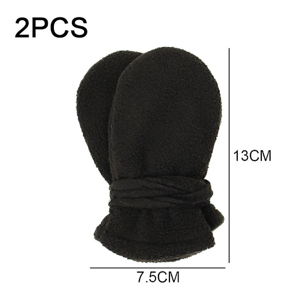 Kaldebestandige og varme fleece-hengerhalsvotter S Beige -  black