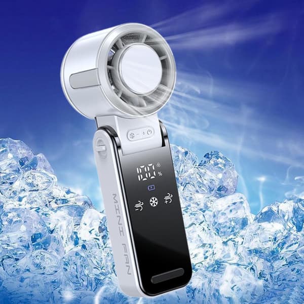 Mini Håndholdt Ventilator Multifunktionel Sammenklappelig Personlig Ventilator til Arbejde for B, Hvid White