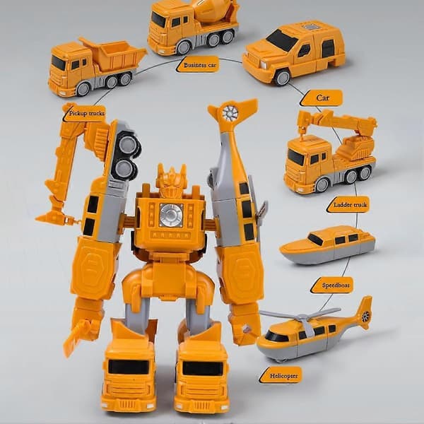 Magnetisk transformerende ingeniør-bil, monteringsleker Engineering 8 pieces