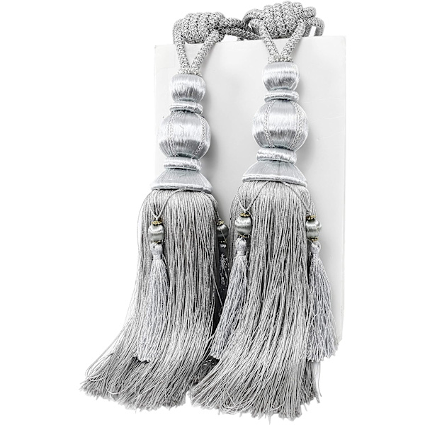 1 par store gardinbindere reb med håndlavede kvaster til store og tunge gardiner Grey