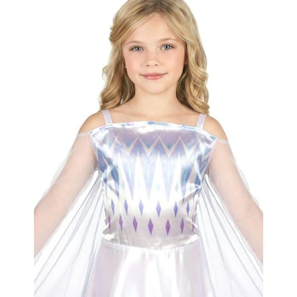 Klassisk vit Elsa Frost 2-dräkt för flickor 3-4 years