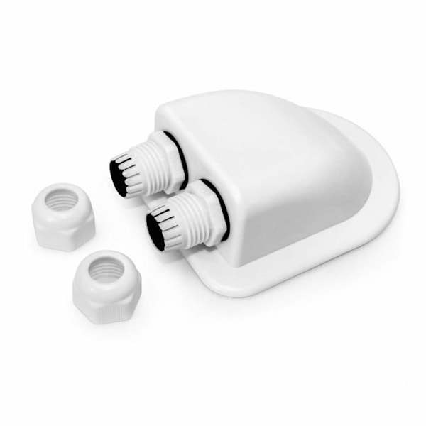 2 ST IP68 Takgenomföring Solcell Vattentät Kabelingång Box Väderbeständig Dubbel Kabelgenomföring, Vit