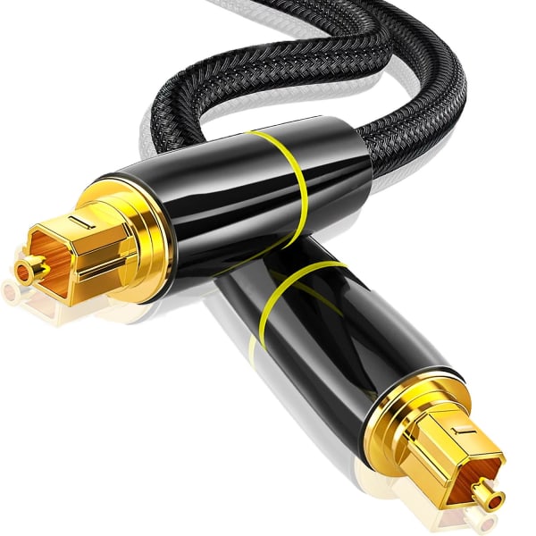 Optisk kabel 24k gullbelagt digital lydkabel Toslink-ledning for [s/pdif] Lg/samsung/sony/philips Sound Bar, Smart-TV, hjemmekino, Ps4, Xbox & Pla