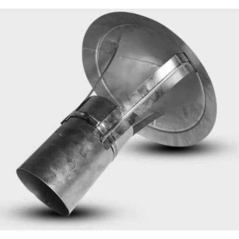Takhette i rustfritt stål, pipehette, pipebeskyttelse med fuglebeskyttelse for rør, sølv 80-300 mm (150 mm/5,90 tommer)