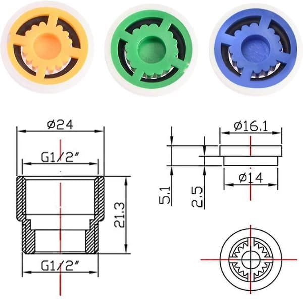 -bruservandsbesparende, bruserreducer, brusehoved, bruserbegrænser reducer flowreguleret adapter