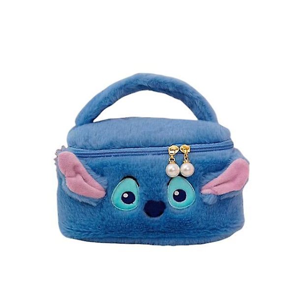 Anime Disney Stitch Makeup Taske Stor Kapacitet Kosmetik Opbevaring Taske Box Bærbar Tegneserie Figur Plys Håndtaske Piger Kvinde Gaver A