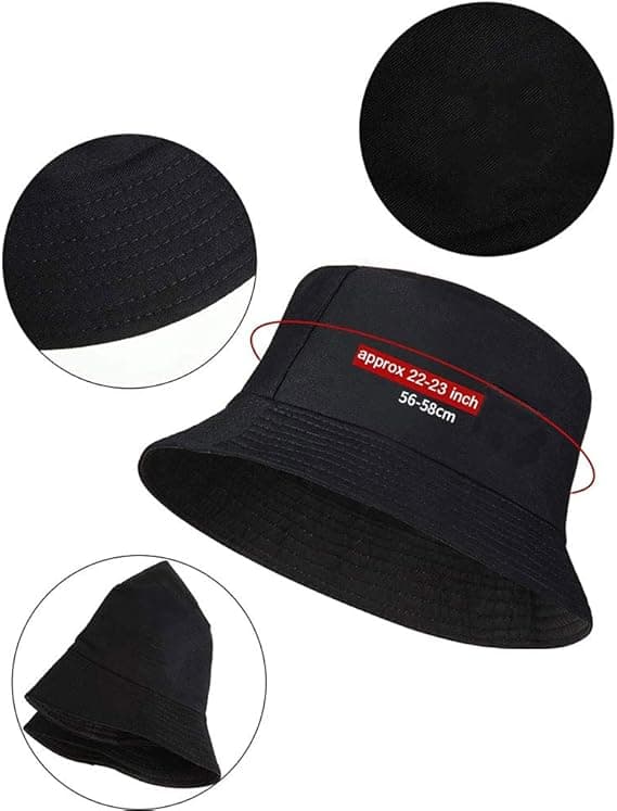 Foldbar bomullshatt for solbeskyttelse - Bucket Hat - Flott bomberlue for kvinner, menn, gutter og jenter