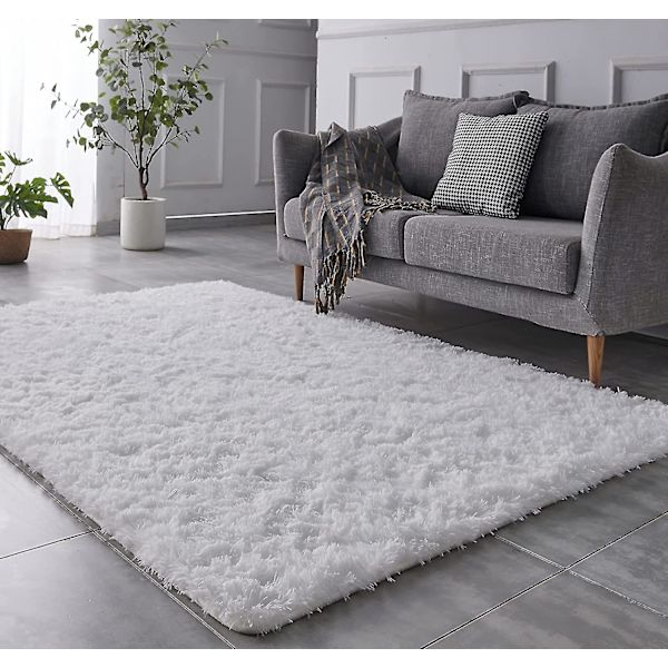 Super blød vinter varm tyk tæpper til stue plys tæppe børn soveværelse fluffy gulv hjem indretning shaggy måtte fløjl tæppe 40X60cm ivory