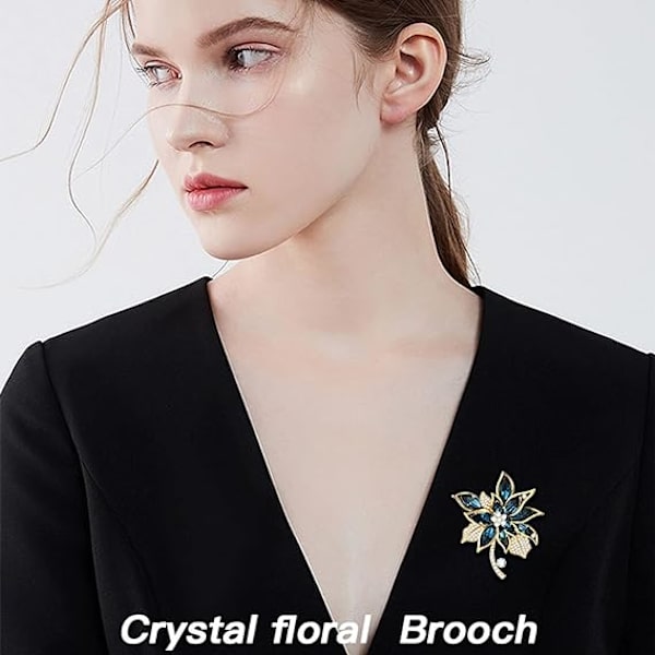 Blomsterbånd Brosje, Vintage Elegant Unik Krystall Brosje, Mote Rhinestone Brosje, Pin Merker, Tilbehør, Rhinestone Corsage(Gem-1)