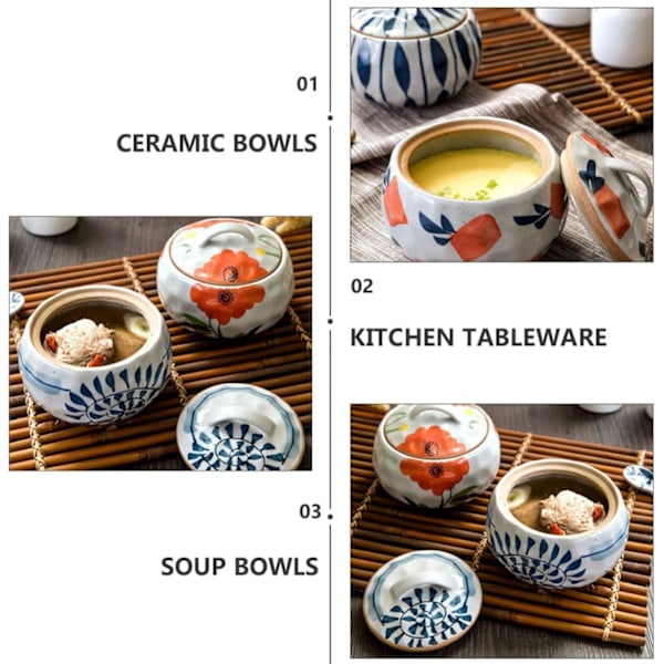 1 stk Keramisk Gryterett Gryte Dampende Suppe Fargerik Keramisk Skål Keramisk Kokebord Servise Mini Suppe Leire Gryte Suppe Gryte Keramisk Dampende Kopp Japansk Stil