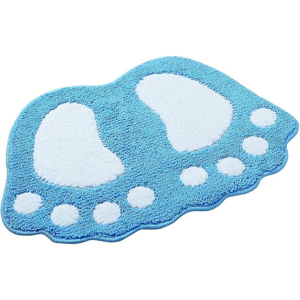 Nyt produkt, skridsikker bademåtte, brusemåtte til badeværelset Store fødder Shaggy tæppe Absorberende gulvmåtte Dørmåtte (40*60 cm, blå)