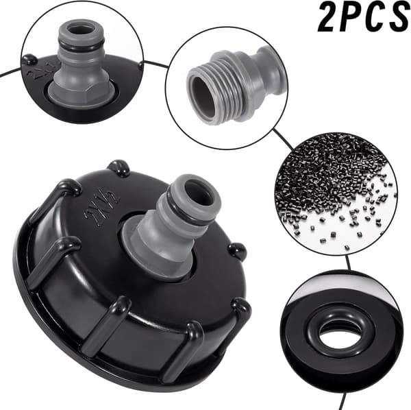 vattentank vattentankadapter för anslutning av trädgårdsslangar inloppsdiameter 60 mm 2 st