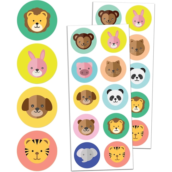 Animal Sticker Set - 10 Designs, 20 Sheets, 200 Stickers