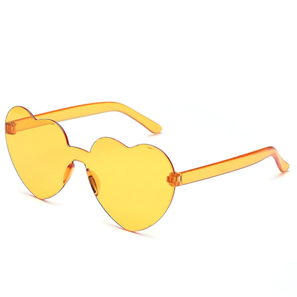 2023 Uudet kuumat punaiset sydämenmuotoiset aurinkolasit naisille Metal Fame Party Favor Yellow