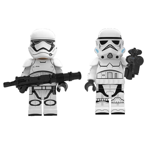 8 stk/sett Clone Troopers Commander Minifigurer Star Wars Byggeklosser Leker