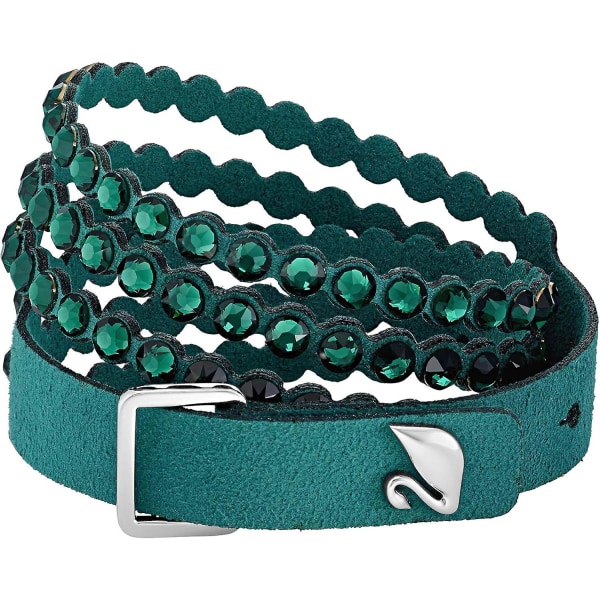 Kvinde Læder Look Krystal Power Armbånd Kollektion Green