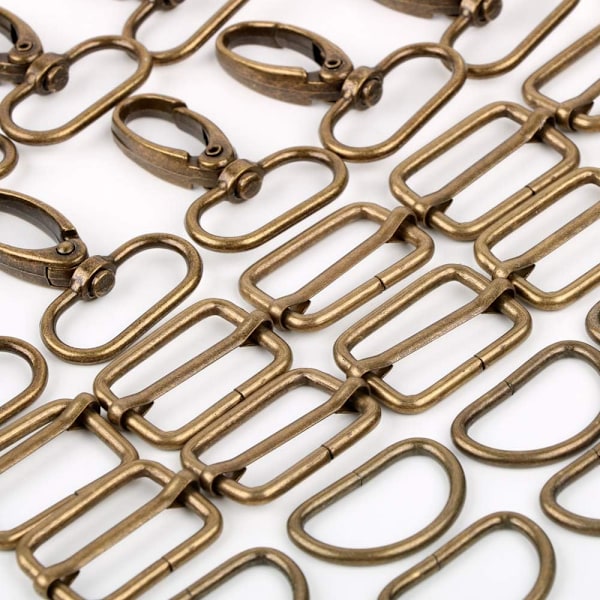 40 st 25 mm metall D-ringar för väskor magnetiska knappar vridbara snäpphakar Tri-Glide spännen för väskor sömnad handväska hårdvara väsktillverkning tillbehör (25 mm)