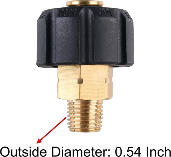 Trykvaske-adapter, hun M22 til 1/4 tomme han NPT-fitting, 5000 psi (hy)
