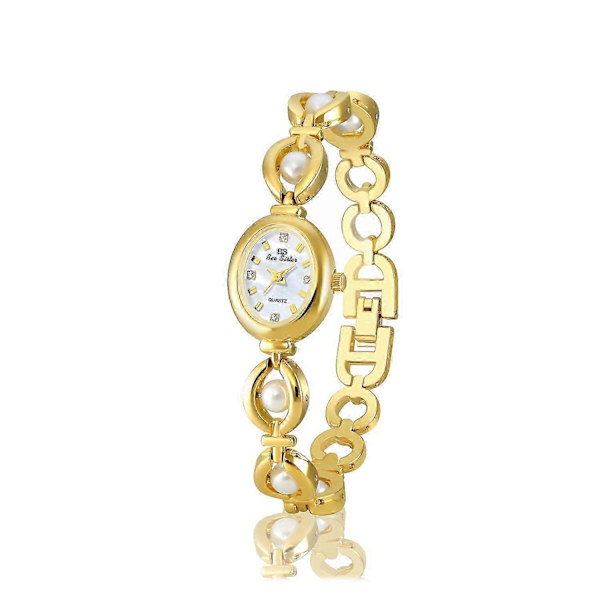 BS Bee Sister FA1685 Let Luksus Dame Fine Smykker Ur Dame Perlearmbånd Armbåndsur Til Gavefest Skole Gold