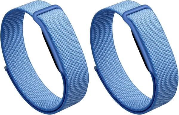 Klokkerem til Google Fitbit Air, vevd nylon erstatningsrem 2-pakning blå Blue