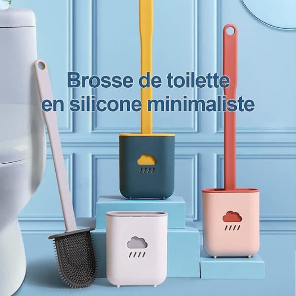2 flade silikone toiletbørste antibakteriel tilbehør