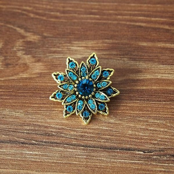 Vintage gull blomst brosje for kvinner kjole tilbehør bukett bryllup rhinestone brosjer