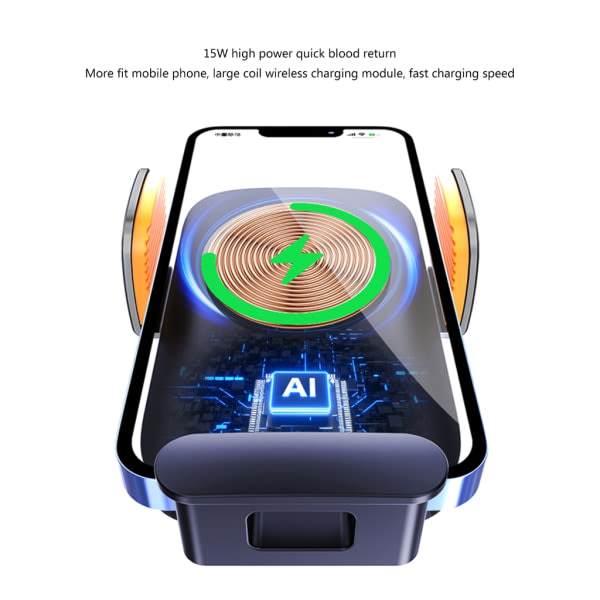 Biltelefonholderfeste Dashbord Luftventil Bilvugger Solcelledrevne Smarttelefoner Klemme Stativ null - For Tesla